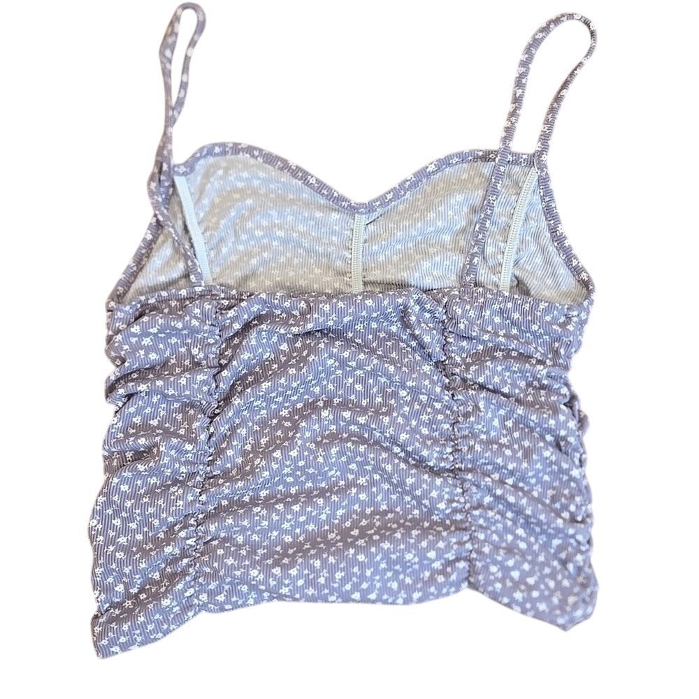 Y2K‎ Cami Tank Top Ruched Feminine Coquette Sweetheart Soft Girl Mm Mm Mm Large - Picture 2 of 6